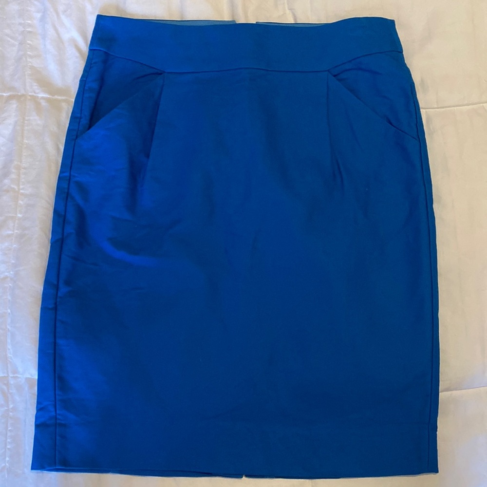 J Crew Factory pencil skirt- blue, size 4